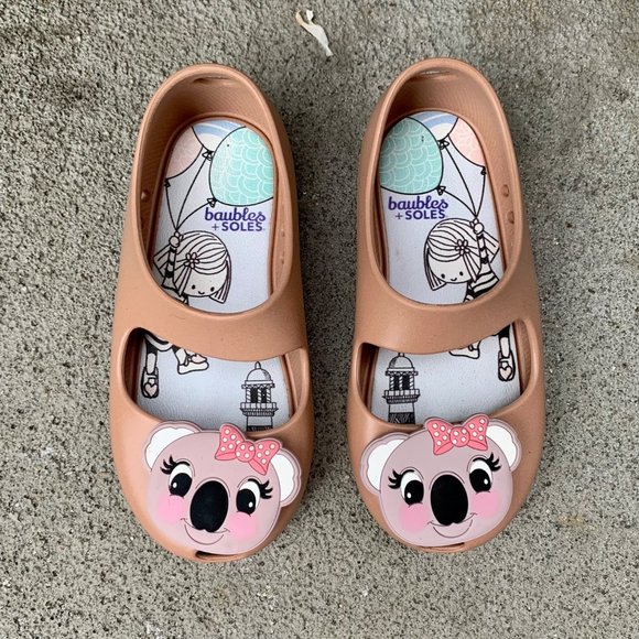 BAUBLES + SOLES Girls Koala Jelly Shoes 10 27 Mauve Pink Mary Jane Toddler Girl - Picture 2 of 9